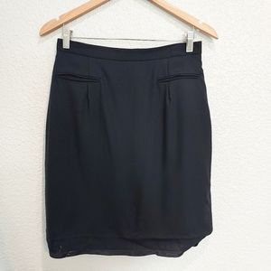 Banana Republic 100% Wool Black Pencil Skirt Size 10